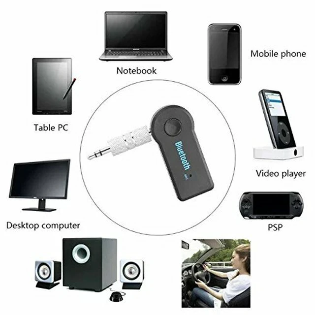 Alt view image 2 of 7 - Wireless Bluetooth Receiver 3.5mm AUX Audio Stereo Music Home Car Adapter Kit