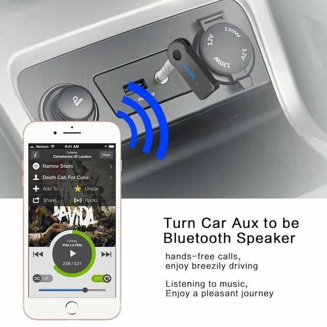 Alt view image 3 of 7 - Wireless Bluetooth Receiver 3.5mm AUX Audio Stereo Music Home Car Adapter Kit