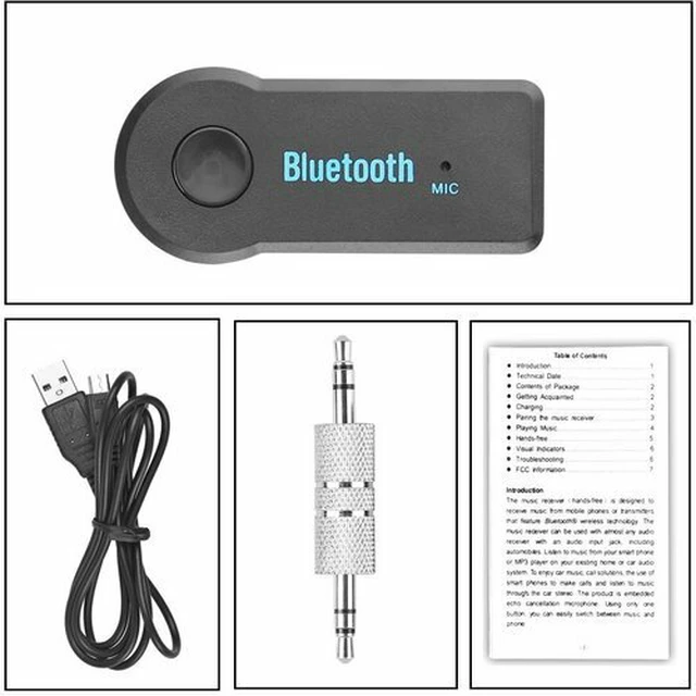 Alt view image 7 of 7 - Wireless Bluetooth Receiver 3.5mm AUX Audio Stereo Music Home Car Adapter Kit