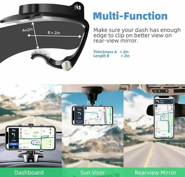 Alt view image 4 of 7 - Universal Car Dashboard Mount Holder Stand Clamp Cradle Clip for Cell Phone GPS