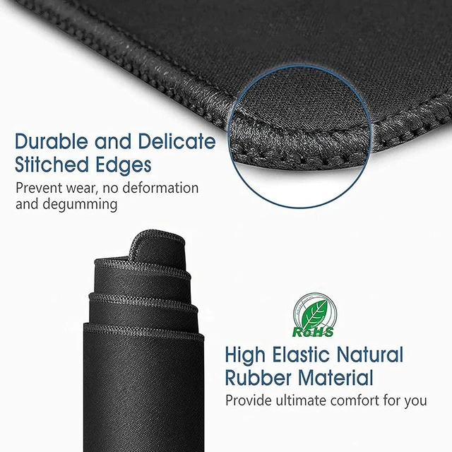 Alt view image 6 of 7 - 3X Non-Slip Mouse Pad Stitched Edge PC Laptop For Computer PC Gaming Rubber Base