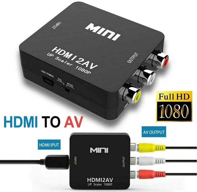 Alt view image 2 of 7 - HDMI To RCA AV Adapter Converter Cable CVBS 3RCA 1080P Composite Video Audio