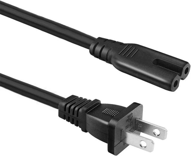 Alt view image 5 of 7 - AC Power Cord 2 Prong Cable for PS 5 4 3 2 Slim XBOX PC Laptop PSV Monitor TV