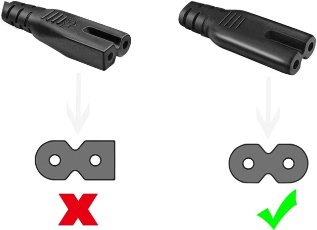 Alt view image 7 of 7 - AC Power Cord 2 Prong Cable for PS 5 4 3 2 Slim XBOX PC Laptop PSV Monitor TV