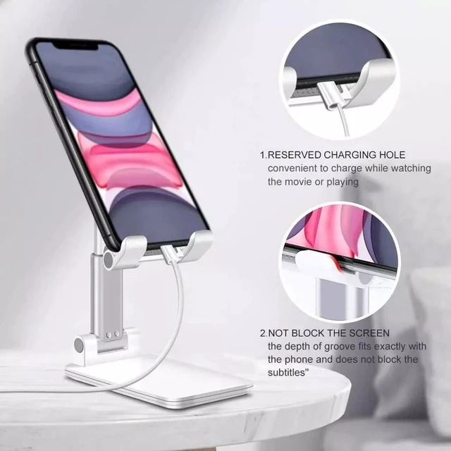 Alt view image 4 of 7 - Adjustable Phone Tablet Desktop Stand Desk Holder Mount Cradle For iPhone iPad