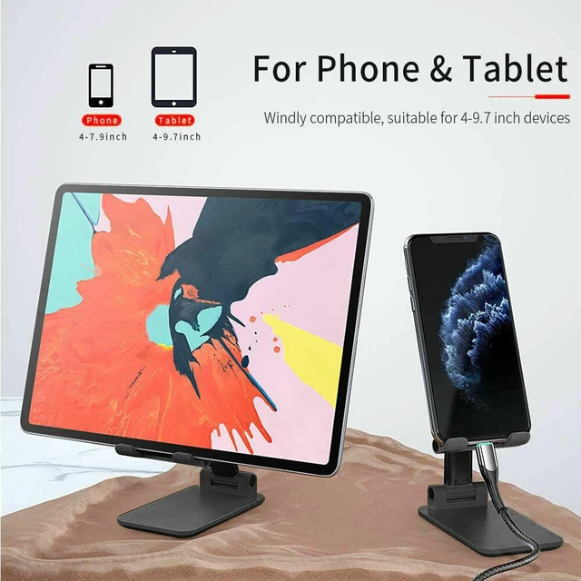 Alt view image 2 of 7 - Adjustable Phone Tablet Desktop Stand Desk Holder Mount Cradle For iPhone iPad