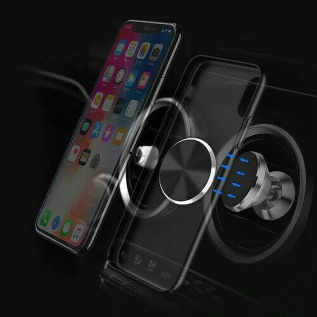 Alt view image 7 of 7 - 2 PCS Magnetic Car Mount Phone Holder Dashboard Magnet Stand 360 Rotation Gear