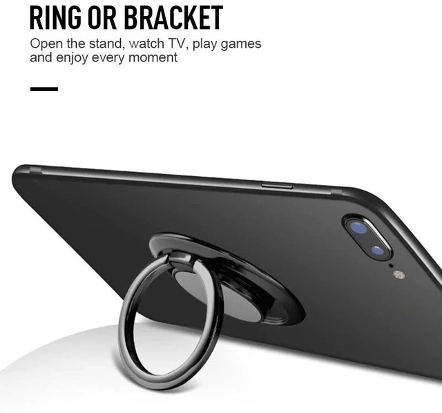 Alt view image 2 of 7 - Finger Ring Holder Stand Grip 360° Rotating For Cell Phone Car Magnetic Mount