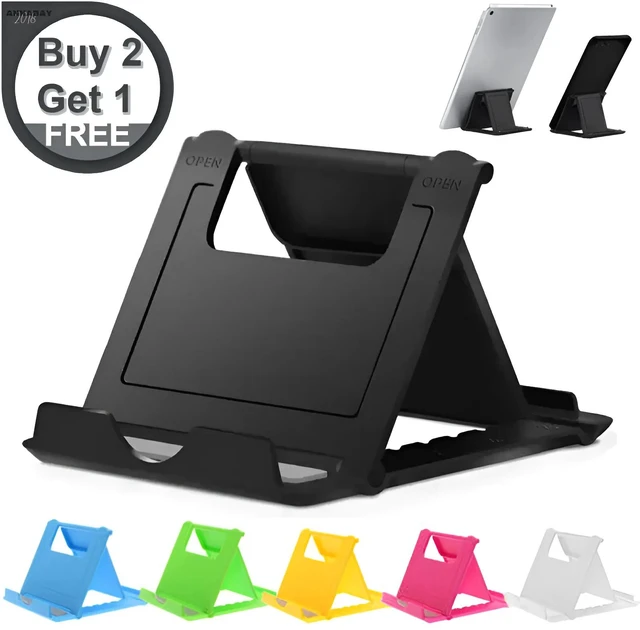 Main image of Adjustable Phone Holder Stand Folding Foldable Thin Cradle for Samsung iPhone