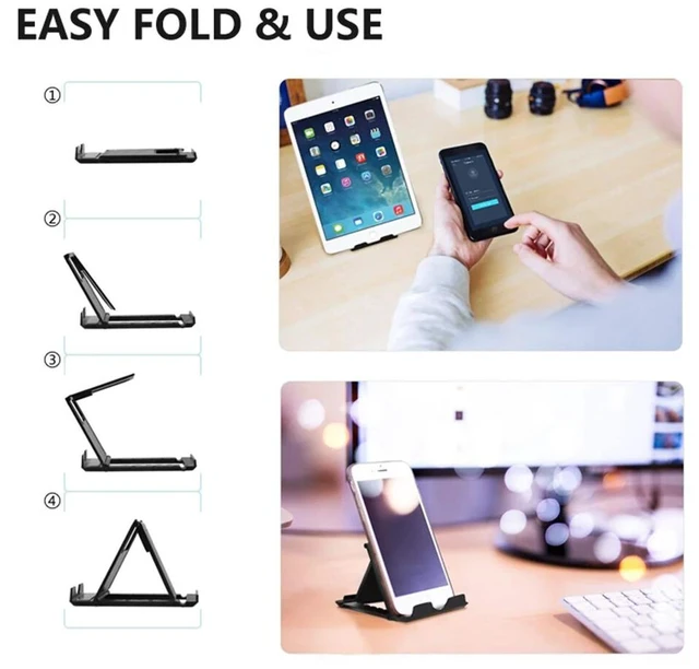 Alt view image 4 of 7 - Adjustable Phone Holder Stand Folding Foldable Thin Cradle for Samsung iPhone