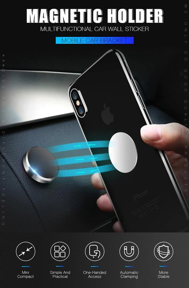 Alt view image 5 of 7 - 2-Pack Magnetic Universal Car Mount Holder For Cell Phone Samsung Galaxy iPhone
