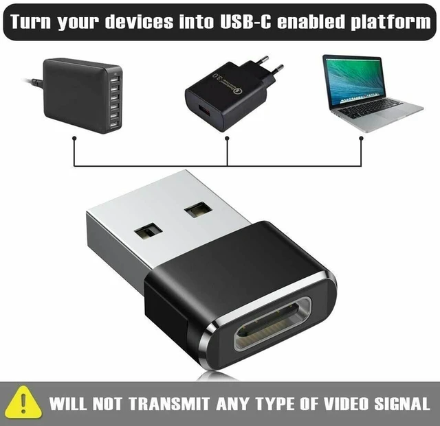 Alt view image 7 of 7 - 4 PACK USB to USB C Adapter Type-C Female to A Male OTG Converter Car Charger