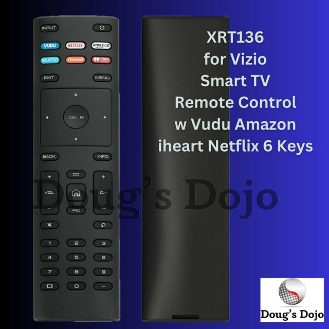 Replacement Remote Control For VIZIO Smart TVs – Fits E43U-D2, E48-D0, E49U-D1, E50-D1, E50-E1 (XRT136 Compatible)