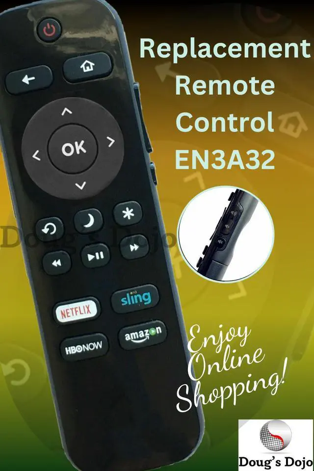 Alt view image 2 of 3 - New Remote EN3A32 for TV with Netflix Amazon Rdio Vudu
