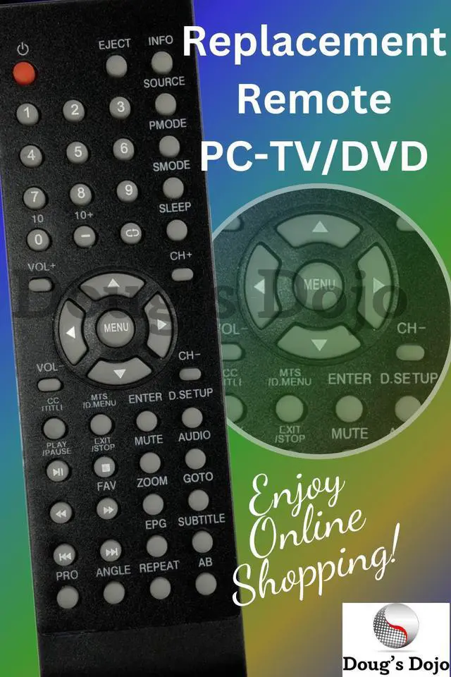 Alt view image 2 of 3 - Replaced Remote For TV/DVD Combo PLDV321300 PLCDV3213A