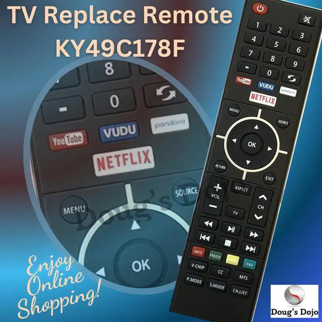 Alt view image 2 of 3 - KY49C178F TV Replace Remote Control E2SW3918 ,VUDU NETFLIX, YOUTUBE