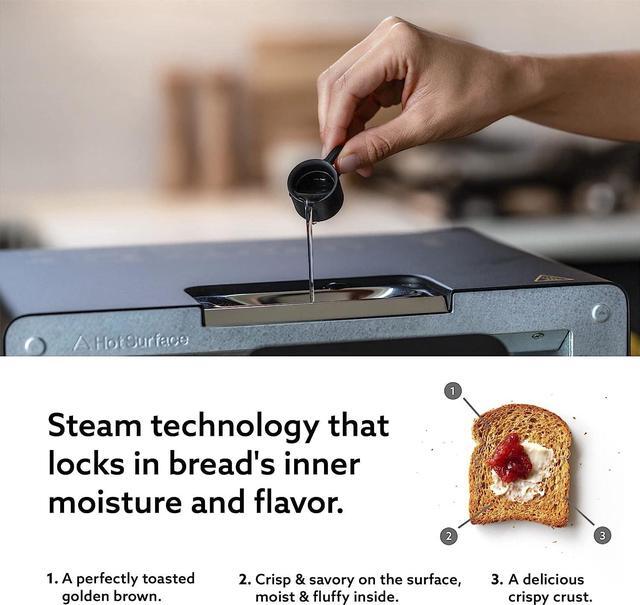 Alt view image 2 of 7 - BALMUDA The Toaster | Steam Oven Toaster | 5 Cooking Modes - Sandwich Bread, Artisan Bread, Pizza, Pastry, Oven | Compact Design | Baking Pan | K01M-WS | White | US Version