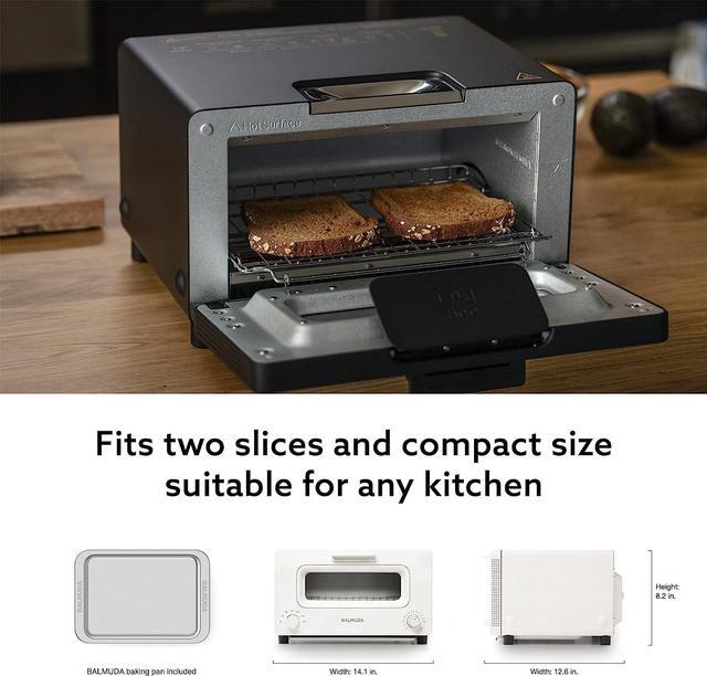 Alt view image 6 of 7 - BALMUDA The Toaster | Steam Oven Toaster | 5 Cooking Modes - Sandwich Bread, Artisan Bread, Pizza, Pastry, Oven | Compact Design | Baking Pan | K01M-WS | White | US Version