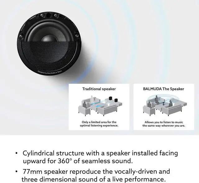 Alt view image 3 of 6 - BALMUDA The Speaker | Portable Bluetooth Speaker | Clear 3 Dimensional Sound with Light Features