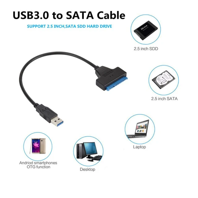 Alt view image 6 of 6 - USB 2.0 3.0 SATA 3 Cable Sata To USB 2.0 Adapter Up To 6 Gbps Support 2.5 Inch External HDD SSD Hard Drive 22 Pin Sata III Cable Color: USB 3.0 to SATA