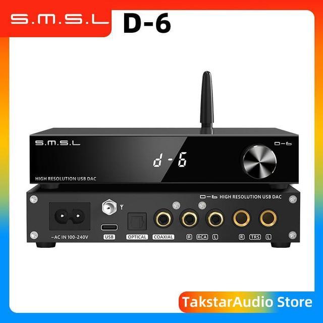 SMSL D-6 Dual Ak4493s Decoder Suport DSD512 PCM 768kHz/32Bit D6 DAC  Bluetooth 5.1 SBC/AAC/APTX/APTX HD/LDAC Color: D-6