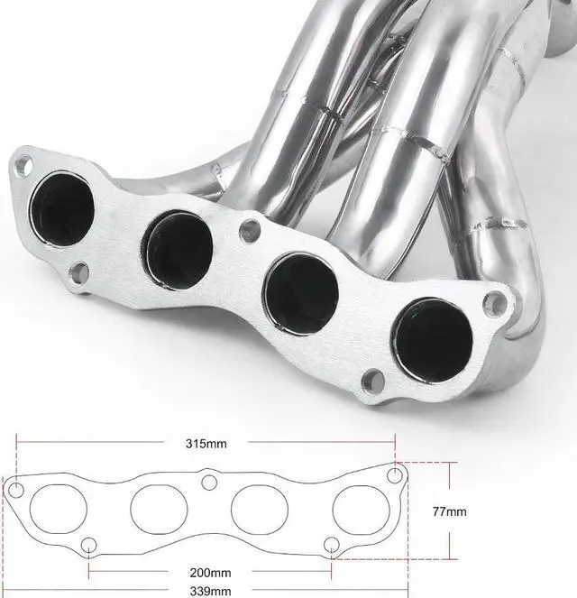 Alt view image 4 of 6 - STAINLESS STEEL MANIFOLD HEADER FOR HONDA CIVIC SI ACURA RSX BASE 2002-2006