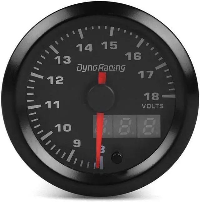 Alt view image 5 of 7 - Dynoracing Dual Display 2inch 52MM 7 Colors Voltmeter Volt Gauge 8-18V Voltage gauge Car meter with stepper motor Car meter