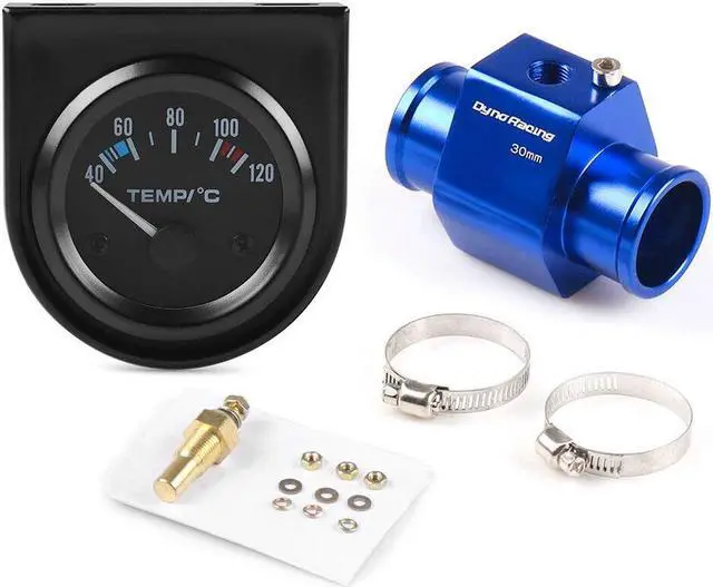 Main image of 2" 52mm Water Temp Gauge 40-120C Pointer Auto Water Temperature Gauge Car Meter 1/8 NPT Sensor With 30mm Joint Pipe Sensor Adapter