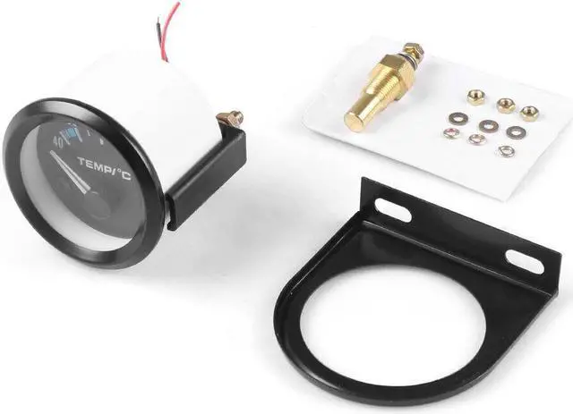 Alt view image 4 of 7 - 2" 52mm Water Temp Gauge 40-120C Pointer Auto Water Temperature Gauge Car Meter 1/8 NPT Sensor With 32mm Joint Pipe Sensor Adapter