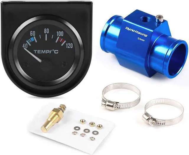 Main image of 2" 52mm Water Temp Gauge 40-120C Pointer Auto Water Temperature Gauge Car Meter 1/8 NPT Sensor With 34mm Joint Pipe Sensor Adapter