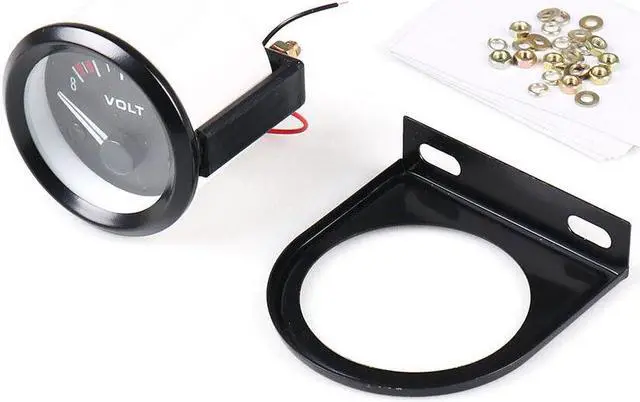 Alt view image 3 of 7 - Volt Meter 2" 52mm Universal 8-16 Volts Meter White Led Volt Gauge Car Meter Racing Meter