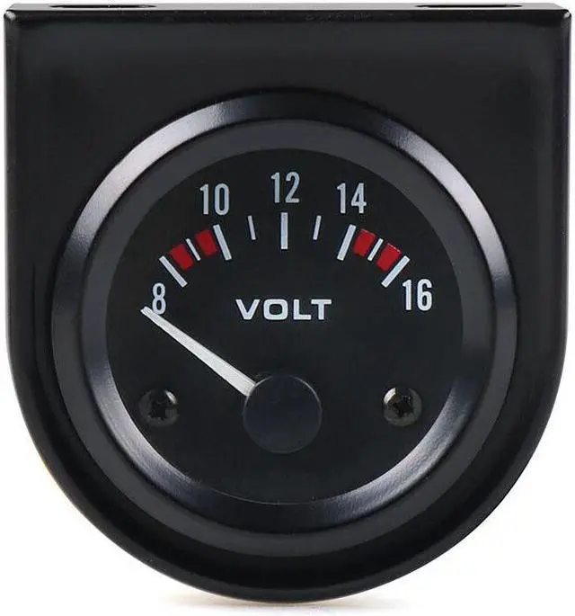 Alt view image 4 of 7 - Volt Meter 2" 52mm Universal 8-16 Volts Meter White Led Volt Gauge Car Meter Racing Meter