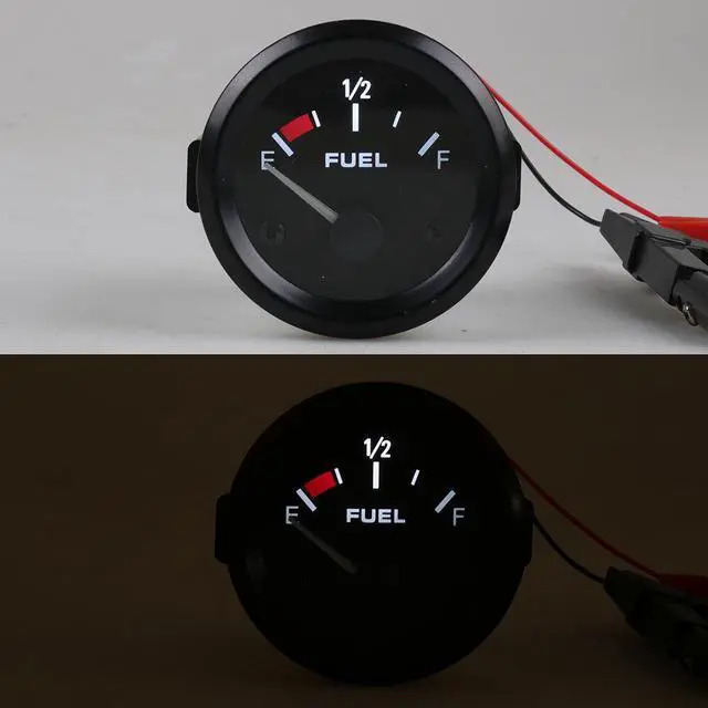 Alt view image 7 of 7 - Fuel Level gauge 2" inch 52mm Fuel Level Gauge Universal Car Meter with Fuel Sensor E-1/2-F Pointer Indicator