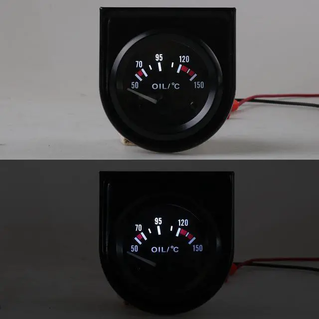 Alt view image 7 of 7 - Oil Temp Gauge 2" 52mm Universal Oil Temperature Gauge 50-150 Auto Meter White Led With 1/8 Npt Sensor
