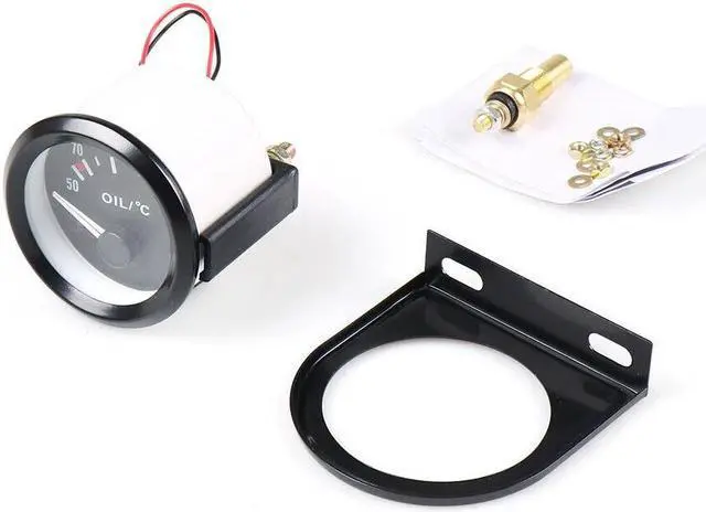 Alt view image 3 of 7 - Oil Temp Gauge 2" 52mm Universal Oil Temperature Gauge 50-150 Auto Meter White Led With 1/8 Npt Sensor
