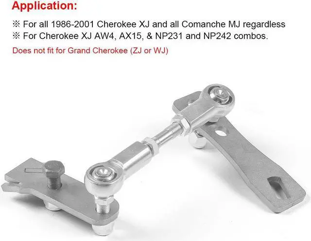 Alt view image 3 of 7 - Stainless steel Transfer Case Linkage Kit Fits For Jeep Cherokee XJ Comanche MJ 1986-2001 Easy install version