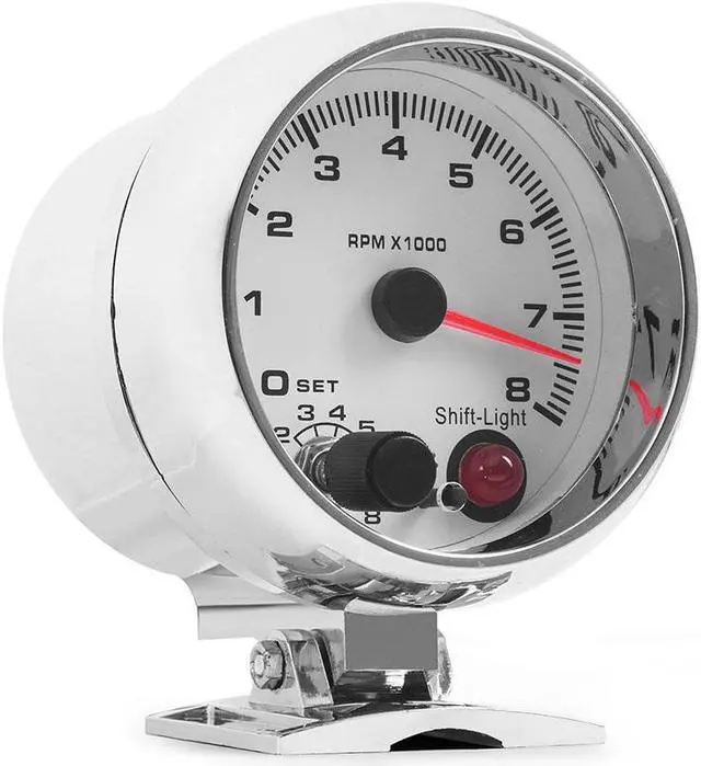 Alt view image 7 of 7 - 3.75'' Racing Tachometer Gauge Tacho Meter 7 Color LED Shift Light 0-8000 RPM