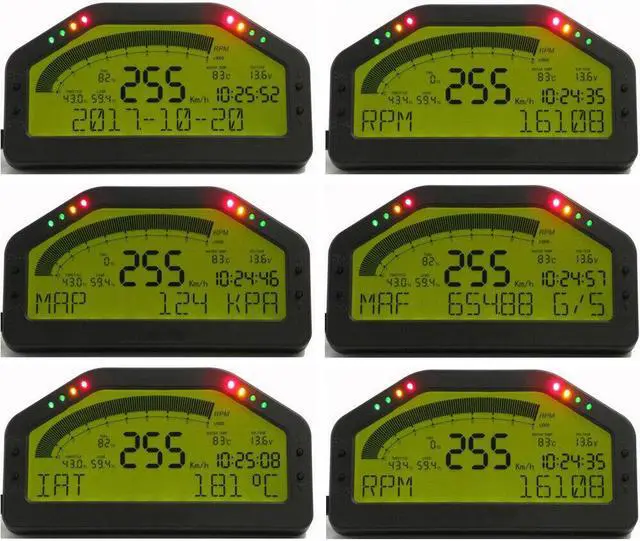 Main image of 9 in 1 Race Display Bluetooth Full Sensor Kit Dashboard LCD Screen OBDll Rally Gauge Tachometer DO903