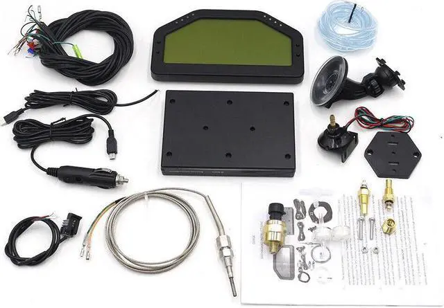 Alt view image 2 of 7 - LCD Digital 9 in1 Multi-Function Gauge Car Dashboard Tachometer LED Gauge Full Sensor Kit Car Meter Rally Gauge DO904