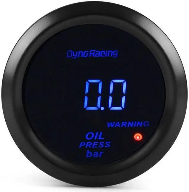 Alt view image 4 of 7 - 2" 52mm Electronic Oil Pressure Gauge Digital 0-7 Bar Oil Press Gauge Blue Led With Sensor Car Meter
