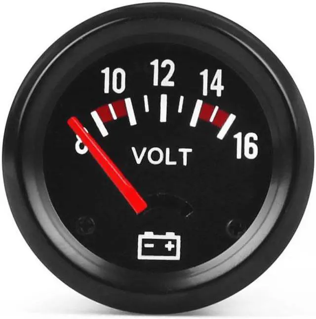 Alt view image 3 of 7 - 2 inch 52mm Car Mechanical Voltmeter 8-16V Volt Gauge Meter Black Car Gauge Instrument