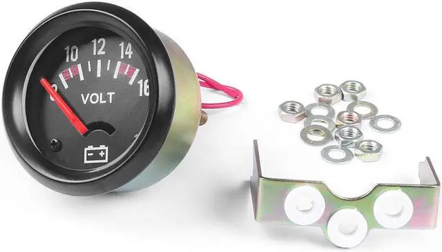 Alt view image 7 of 7 - 2 inch 52mm Car Mechanical Voltmeter 8-16V Volt Gauge Meter Black Car Gauge Instrument