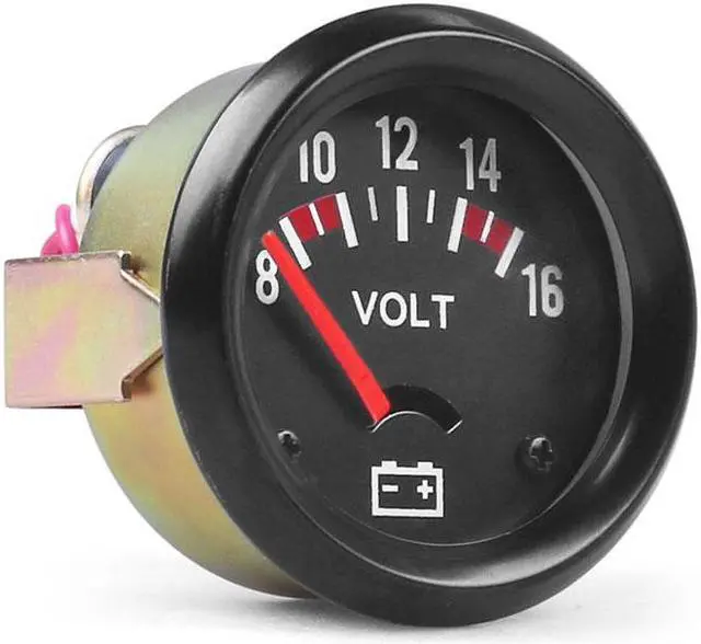 Alt view image 5 of 7 - 2 inch 52mm Car Mechanical Voltmeter 8-16V Volt Gauge Meter Black Car Gauge Instrument