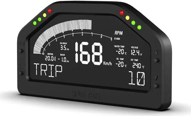 Alt view image 2 of 6 - 11 in 1 Rally 7 Colors Car Race Dash Dashboard LCD Digital Display Gauge Waterproof Car Meter Full Sensor Kit Tachometer DO926