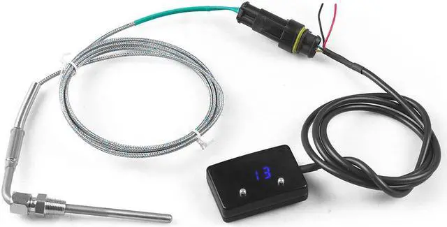Alt view image 6 of 7 - Car Exhaust Temp Gauge With 1/8 NPT Sensor Mini LED Digital Display DC12V Square Exhaust Temperature Gas EGT EXT Temp Gauge