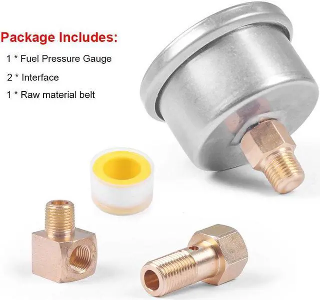Alt view image 5 of 6 - Car Fuel Oil Pressure Liquid Filled Gauge for Honda Civic CRX Acura Mitsubishi Eclipse Oil Fuel Pressure Gauge Black