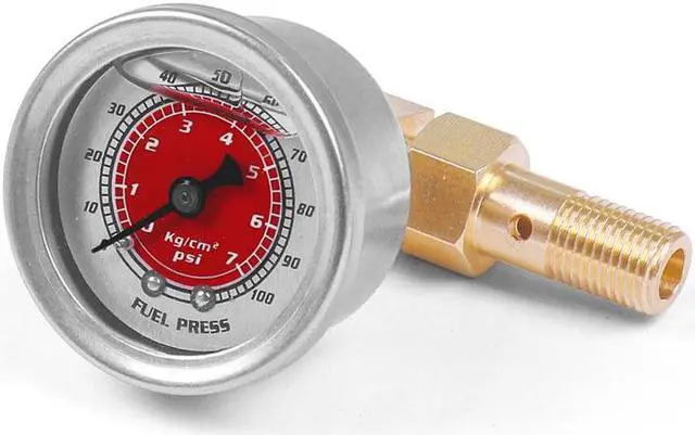 Alt view image 6 of 6 - Car Fuel Oil Pressure Liquid Filled Gauge for Honda Civic CRX Acura Mitsubishi Eclipse Oil Fuel Pressure Gauge Red
