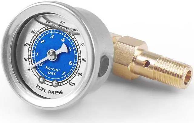 Alt view image 6 of 6 - Car Fuel Oil Pressure Liquid Filled Gauge for Honda Civic CRX Acura Mitsubishi Eclipse Oil Fuel Pressure Gauge Blue
