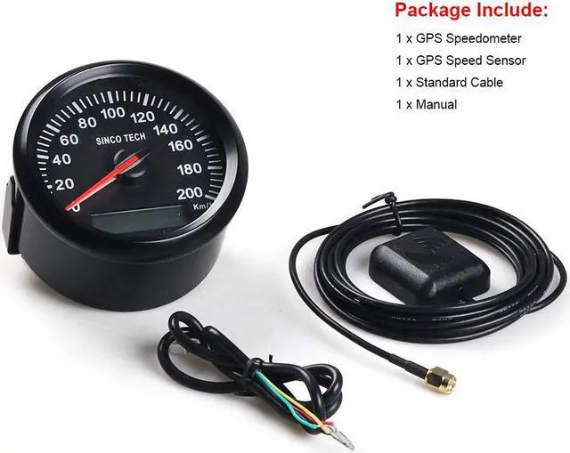 Alt view image 6 of 7 - Universal 85mm GPS Speedometer 200km/h Speed Gauge Meter With 7 Colors Backlight 12V 24V With LCD For Car Truck Boat Motor