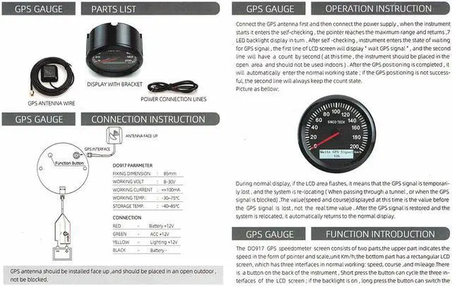 Alt view image 4 of 7 - Universal 85mm GPS Speedometer 200km/h Speed Gauge Meter With 7 Colors Backlight 12V 24V With LCD For Car Truck Boat Motor